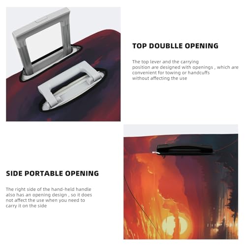 Sunset Art Travel Luggage Cover Elastic Washable Suitcase Cover Protector Fashion Stretch Baggage Covers Dustproof Suitcase Sleeve Fits 18-32 inch luggage Large4