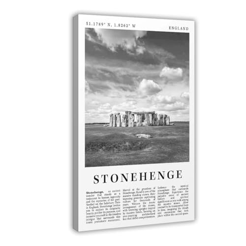 Impression sur toile Stonehenge 30x45 cm pour décoration murale