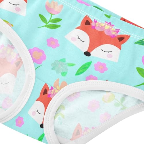 Cute Cartoon Foxes Floral Toddlers Underwear Floral 2t Cotton Panties for Girl Pattern Undies Kids Briefs4