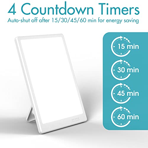 Fitfirst Light Therapy Lamp, 15000 Lux Simulated Sunlight, Uv-Free Led Lamp With 3 Color Temperature & 4 Brightness Settings, Adjustable Timer, Foldable Stand For Home Office Travel #TOP5