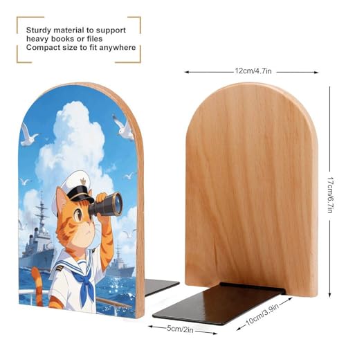 Sujetalibros de madera de gato azul marino para amantes de la lectura y gatos 3