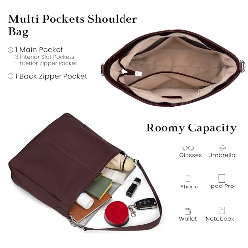 Image of befen Soft Genuine Leather Hobo Bags Purse for Women Crossbody Shoulder Bag