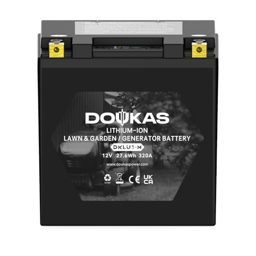 DOUKAS DKLU1-M Group U1 Lithium LiFePO4 Lawn Mower Battery 12V 2.3Ah 320CCA Generators Compatible with Ride on Garden Tractor Fits for Craftsman John Deere Cub Cadet Husqvarna