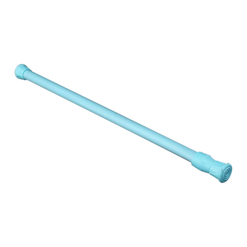 Hearsbeauty Extendable Telescopic Spring Loaded Tension Curtain Voile Net Shower Rod Pole - Blue 40~70cm