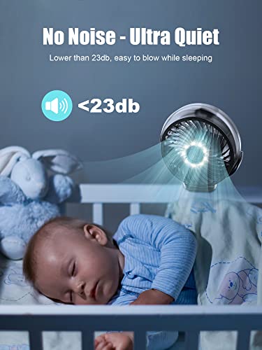 Frizcol Clip On Fan With Misting - 6000Mah Portable Fan With Light & Hook - Rechargeable Fan Battery Powered Up To 40 Hours Cooling & 2H Misting For Travel, Office, Desk #TOP4