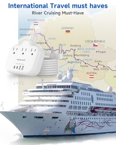 Image of South Africa Plug Adapter, Type M Adapter for South Africa with 3 AC Outlets & 4 USB Ports(2 USB C 4.2A), 3FT Extension Cord, Africa Travel Essentials for USA to South Africa Namibia Nepal Malaysi