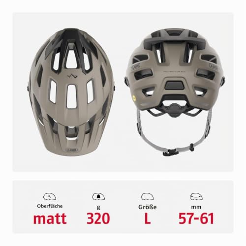 ABUS MTB-Helm Moventor 2.0 MIPS, Fahrradhelm in Grau, Größe L – Ansicht 3