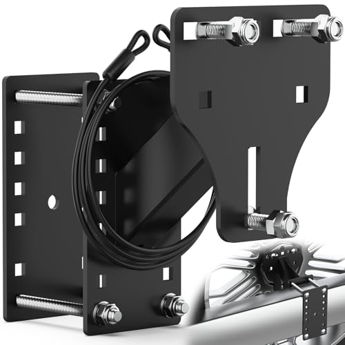 PAULINN 3-Nuts Upgraded Trailer Spare Tire Mount w/Anti-Theft Rope Fits 4/5/6/8 Lugs Wheels on 4 4.5 4.75 5 5.5 & 6 Bolt Patterns Universal Spare Tire Carrier 180 LBS