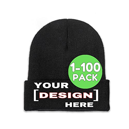 Custom Knitted Beanie Hats,Personalized Add Your Image Text Name Skull Cap Winter Warm Hat for Men Women