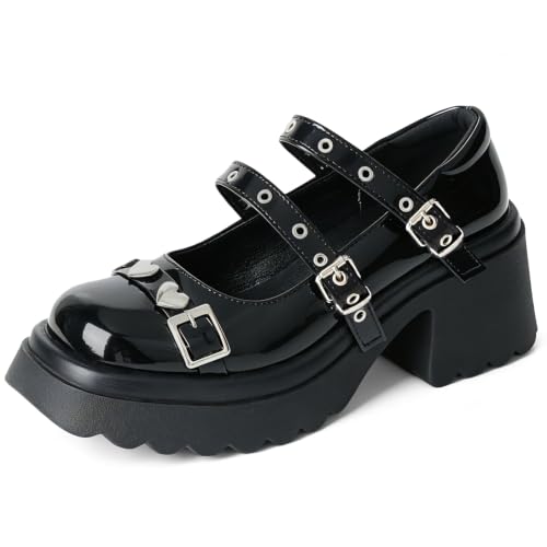 Image of FOREADA Lolita Shoes Platform Mary Jane Heels Kawaii Bow Lace Pearl Pumps | Vintage kawaii lolita styling ideal for dresses, with bead, lace, bow, ankle strap, pink, white and classic black colors