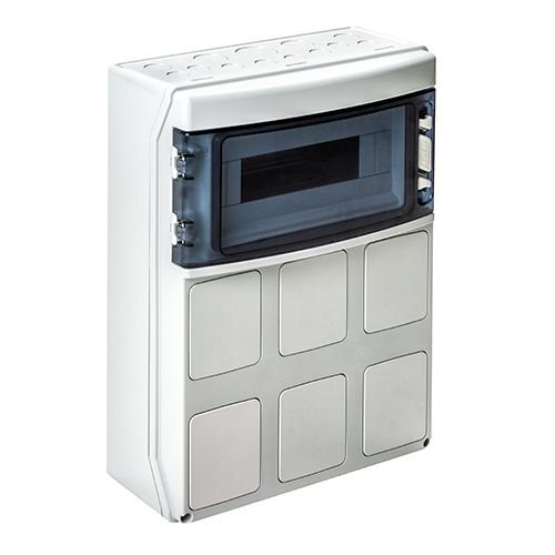 IDE pcsn12pt/RR Outlets Boxes with Lids Enclosures, IP65, 12 Modules