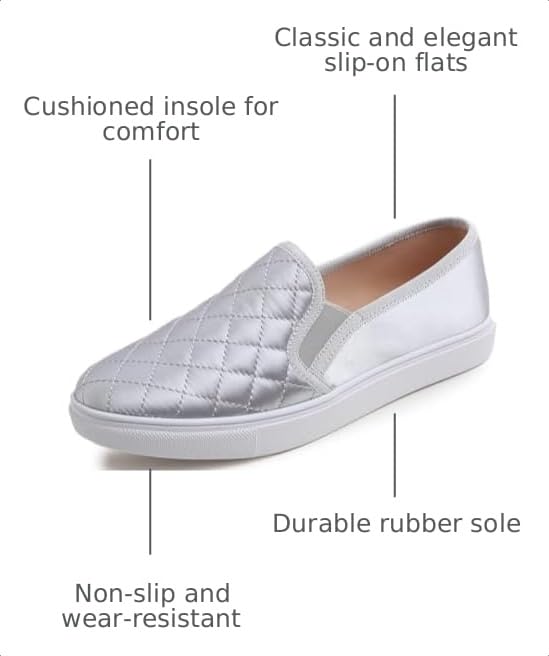Image of FEVERSOLE Women's Casual Slip On Sneaker Comfort Quilted Loafer Flats
