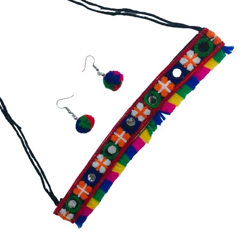 Garba Navratri Jewellery Sets for Women German Silver Oxidised Silver Necklace Sets with Matching Earrings for Women and Girls.