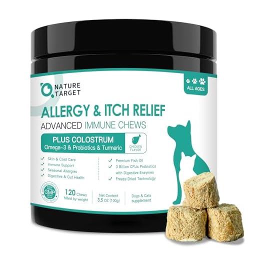 Dog Allergy Relief Freeze Dried Chews, with Probiotics, Colostrum for Immune Health, Anti Itch & Seasonal Allergies & Scratching, Omega 3 for Skin & Coat Health, Stop Pawlicking, Hot Spots, Shedding