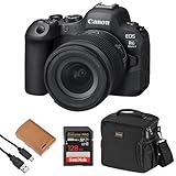 Canon EOS R6 Mark II Mirrorless Camera, with 24-105mm STM Lens, 24.2MP Full-Frame CMOS Sensor, 4K Video, Dual Pixel AF II, IBIS, Black, + 128GB Memory Card, Extra Battery, Bag, Canon 1-Year Warranty