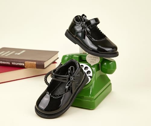 Image of PHIRAMIN Toddler Girl Mary Jane Student Oxford Shoes-Little Girl School Uniform Shoes for Wedding Party