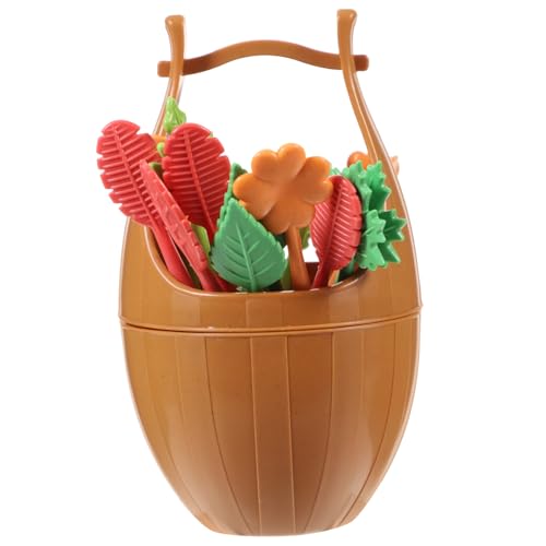 GRIRIW Leaf-shaped Fruit Picks Salad Forks Set 17pcs High Temp 20-120°c Non-porous Kitchen Tools