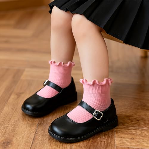 6 Pairs Toddler Ruffle Socks for Girls - image 3