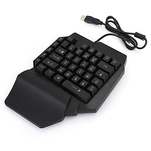 KIMISS Teclado Mecánico para Juegos con una Sola Mano para PUBG con Llamativa Iluminación RGB: 39 Teclas, Diseño para Zurdos y Funcionalidad de Modo Rápido