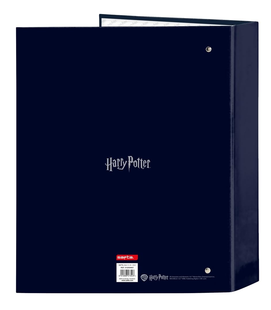 HARRY POTTER CAPTAIN Folio teczka z 4 pierścieniami, idealna dla dzieci w różnym wieku, wygodna i wszechstronna, jakość i wytrzymałość, 27 x 6 x 33 cm, Granatowy, M, Casual