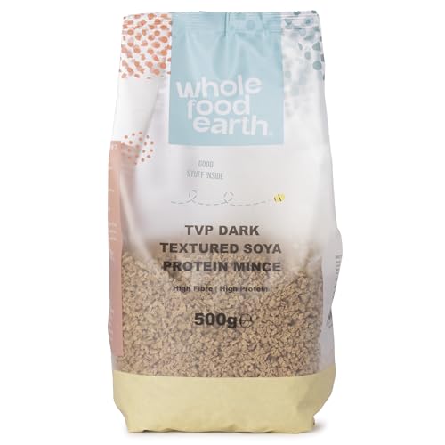 Wholefood Earth TVP Dark Textured SOYA Protein Mince 500 g | GMO Free | High Fibre | High Protein