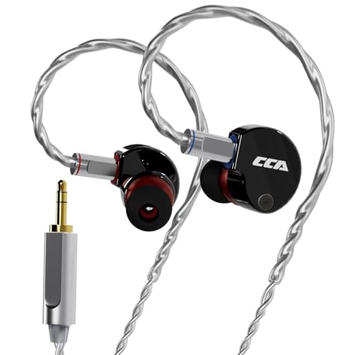 Image of CCA Concept Kart Phoenix Dual Magnet Dynamic Driver IEMs, 10mm LCP Diaphragm, Harman-Tuned, Silver-Plated Detachable Cable, Wired in-Ear Monitors for Studio (DrkGrey-3.5-Nomic)