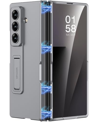 Coque de protection Galaxy Z Fold 7 antichoc premium avec béquille intégrée gris
