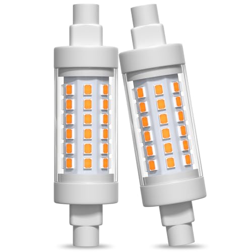 Lamptobe R7S 78mm LED 10W, Blanc Chaud 3000K Dimmable LED Crayon R7S J78 Équivalent à une Ampoule Halogène, Linéaire Projecteur pour Lampadaire, l’éclairage de paysage, sécurit, AC 220V-240V(Lot de 2)