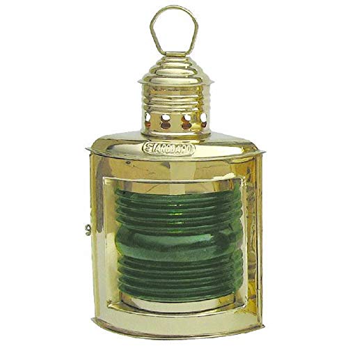 Positionslampe Steuerbordlampe grün Schiffslampe Messing 23cm Petroleumbrenner Steuerbord Lampe