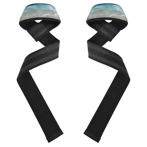 Nander Beach Shells Wrist Straps for Weightlifting,Lifting Straps with Neoprene Cushioned Wrist Padded and Anti-Skid Silicone for Strength Training,Bodybuilding,Deadlifting