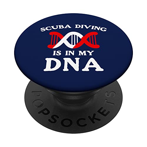 Scuba Diving Is In My DNA Diver Down Flag DNA Strand Diver PopSockets Swappable PopGrip