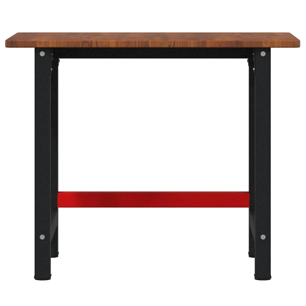 vidaXL Banco de Trabajo Rectangular Madera Maciza Roble 100x60x81,5 cm