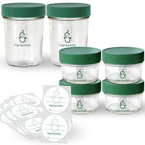 Glass Baby Food Storage Containers | 4 Glass 4oz & 2 Glass 8oz