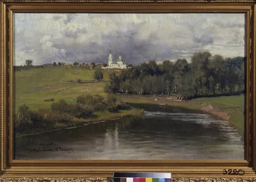 Impression Prints Toile Repin Village de Varvarino Tableau Abstrait Premium 60x90cm