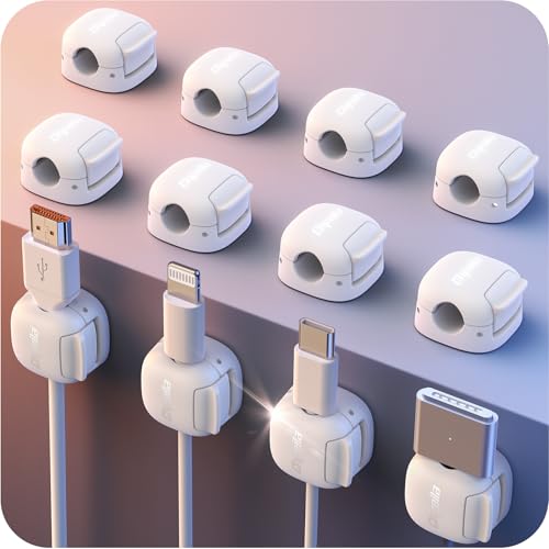 12Pack Cord Organizer, Chfeila Compact Dual Spring & Clasp Lock