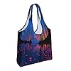 BOAIHH Foggy Bamboo Forest At Night Women Canvas Tote Bags Light stylish Large Shopping Bag for Daily Outings Use #3