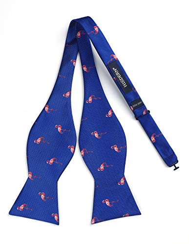 Image of HISDERN Bow Ties for Men Self Tie Animal Bowties Pocket Square Woven Silk Fun Bowtie Handkerchief Set for Wedding Party