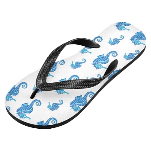 Burbuja Blue Seahorses Flip Flops for Women Men, Soft Thong Sandals Rubber Slippers for Pool Beach Essentials2