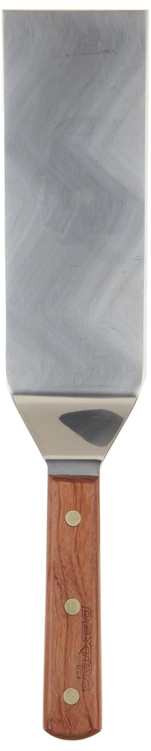 The Chef Shops Dexter Russell S8698SQ Pfannenwender mit Holzgriff, 20,3 x 7,6 cm, quadratisches Ende, Hibachi-Stil, 20,3 x 7,6 cm, Stahl
