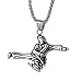 ZHBSS Kungfu Pendentif rétro Judo en Argent Acier Inoxydable et Acier Inoxydable