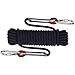 Cuerda de escalada al aire libre, 2 mosquetones, 8 mm de diámetro, cuerda de seguridad trenzada, cuerda de nailon, longitud 10 m, para exterior, senderismo, accesorios, deportes, camping