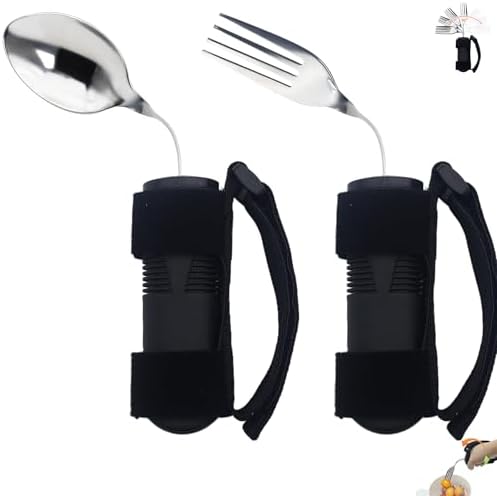 2 Pcs Adaptive Utensils Set with Spoon and Fork, Weighted Adaptiv...