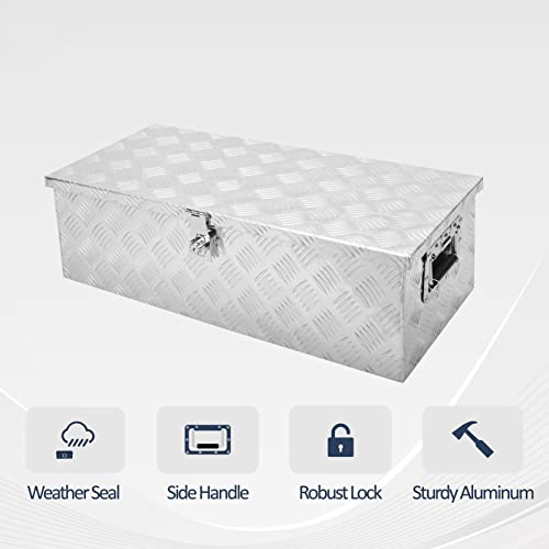 Batoneco 30 Inch Aluminum Truck Tool Box, Truck Bed Tool Box With Side Handle,Lock And 2 Keys, Tool Storage Box For Truck,Trailer,Pickup,Rv,30"X13"X10",Silver #TOP3