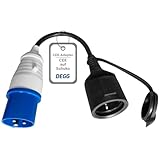 DEGG CEE Adapter 230V 16A, Schuko auf CEE Stecker 3-polig, Outdoor Stromadapter Camping, Adapterkabel für Wohnmobil Wohnwagen, Wetterfeste Verbindungsleitung