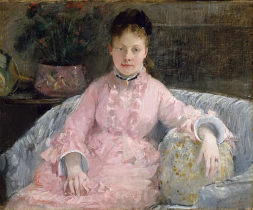 Tableau la robe rose de Berthe Morisot peinture sur toile d'art abstrait 60x90cm