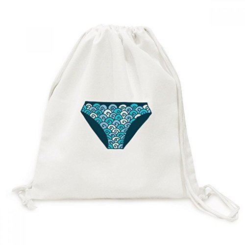 Sac à dos à cordon motif illustration bleu original avec fermeture serrage