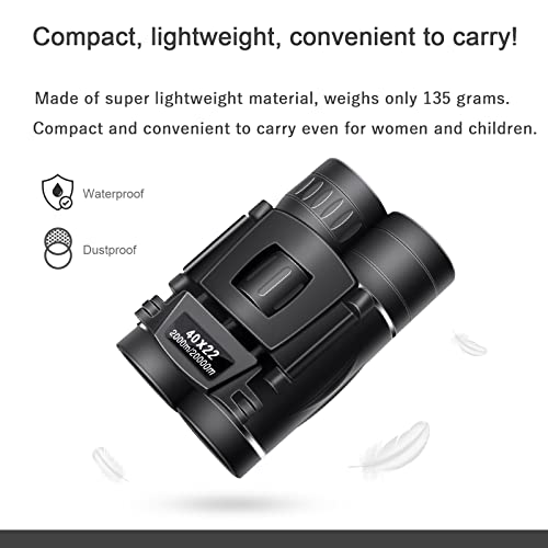 40X22 Binoculars Small Compact Light Binoculars, Suitable For Adults And Children Bird Watching Travel Sightseeing, Waterproof Lightweight Small Binoculars, With Clear Low-Light Vision #TOP1