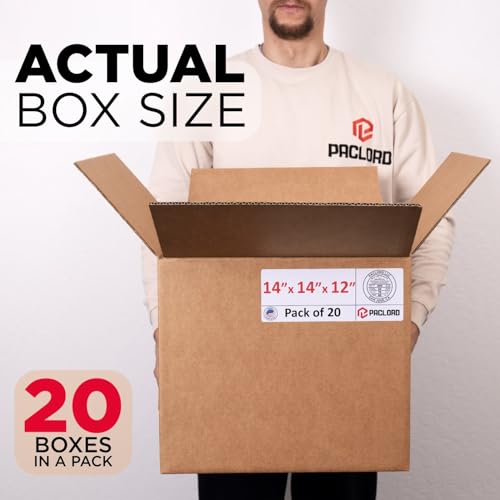 Image of Medium Moving Cardboard Boxes 14 inchL x 14 inchW x 12 inchH (Pack of 20) - USA-Made Packing Boxes for Moving, Shipping, or Storage - USPS, UPS, FedEx Approved - Professional Packing Supplies | USA-Made Packing Boxes for Moving, Shipping, or Storage - USPS, UPS, FedEx Approved - Professional Packing Supplies