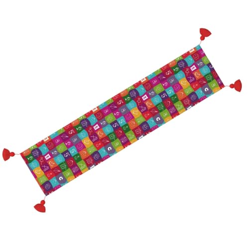 Chemin de table de Noël chic de 152 cm avec finitions pompons haut de gamme