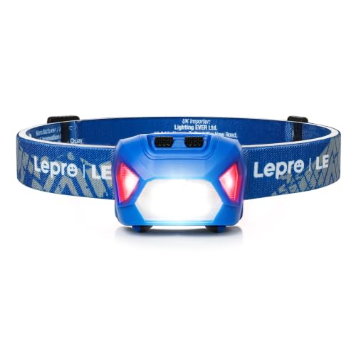Image of Lepro Headlamp Battery Powered Waterproof LED Headlight 6 Modes - Blue